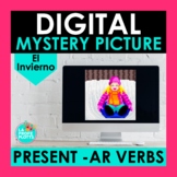 Present AR Verbs Winter Digital Mystery Picture | Spanish 