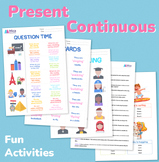 Present Continuous: 20 Fun Activities with printables (lev