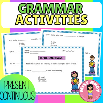 PRESENT CONTINUOUS FLASHCARDS ACTIVITIES by Miss Angy Rojas | TpT
