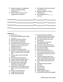 Present Level of Performance Grades 4-5 by Shell-tastic Teaching