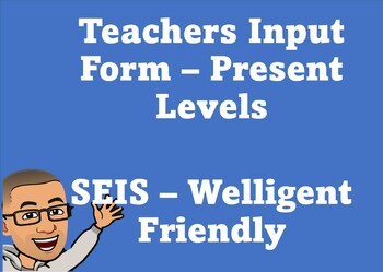 Preview of Teacher Input Form Fillable IEPs