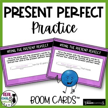 Preview of Helping Verbs HAVE and HAS Present Perfect Grammar Boom Cards