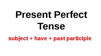 Preview of Present Perfect Tense ppt