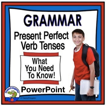 Preview of Present Perfect Verb Tenses PowerPoint - ELA Test Prep