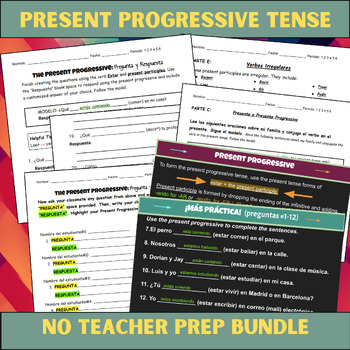 Preview of Present Progressive BUNDLE (Google Slide + Classwork)