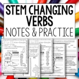 Stem Changing Verbs Notes and Practice for Spanish
