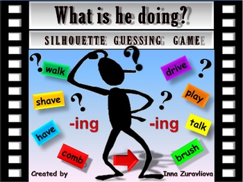 Preview of Present Progressive Silhouettes Guessing Game