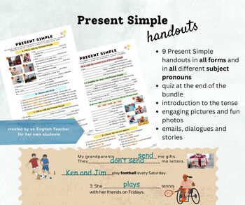 Preview of Present Simple Bundle Handouts for Homework, Extra Practice or Revision