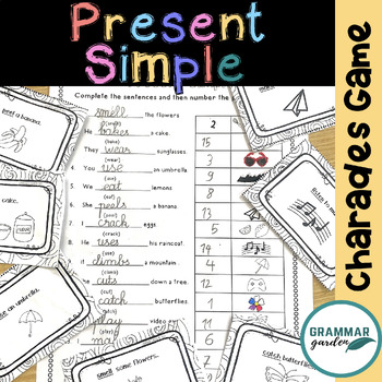 Preview of Present Simple Charades Game |  ESL/ ELA/ ELL