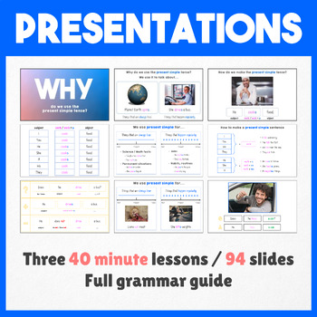 Present Simple Tense - 3 lessons - PowerPoint & Printables | TPT