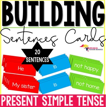 Preview of Building Sentences Word Cards Present Simple Tense - ESL Adults