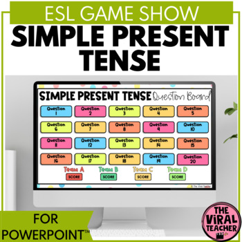 Preview of Simple Present Tense Activity ESL Game Show Game using PowerPoint™