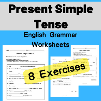 present simple tense grammar worksheets grade 1 and up esl ell efl esol