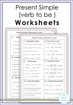 present simple verb to be worksheets by miss jelena s classroom