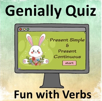 Preview of Present Simple vs Present Continuous. Interactive quiz. Easter