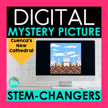 Preview of Present Stem Changing Verbs Digital Mystery Picture | Spanish Pixel Art