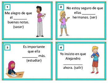 Preview of Subjunctive Spanish Task Cards: Subjuntivo - WEIRDO