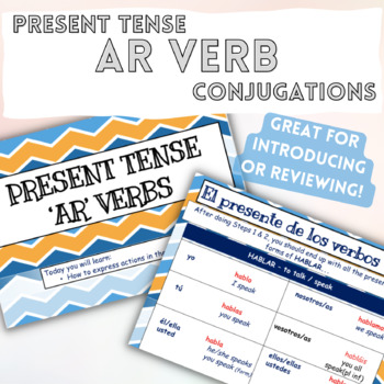 Preview of Present Tense AR Verb Introductory Presentation