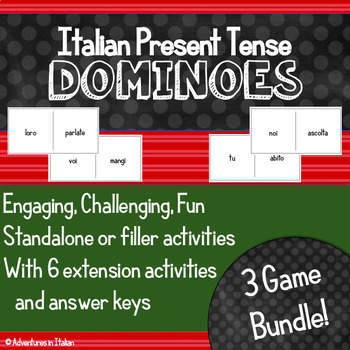 Preview of Present Tense Dominoes BUNDLE (-ARE, -ERE, -IRE)