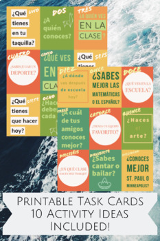 Preview of Spanish Present Tense Irregular Task Cards