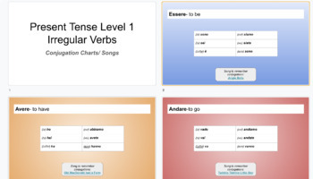 Preview of Present Tense Level 1 Irregular Verbs