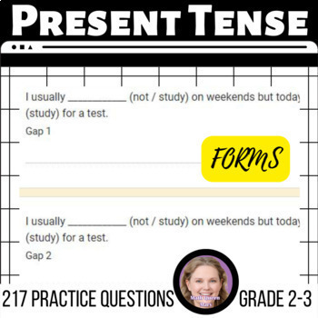 Preview of Present Tense Present Progressive and Simple Grades 2 and 3 Digital Resources