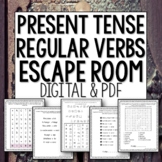 Present Tense Spanish Regular Verbs Escape Room printable 