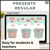 Present Tense Spanish Regular verbs activities -AR -ER -IR