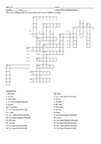 Present Tense TENER Crossword Puzzle Conjugation (4 puzzle