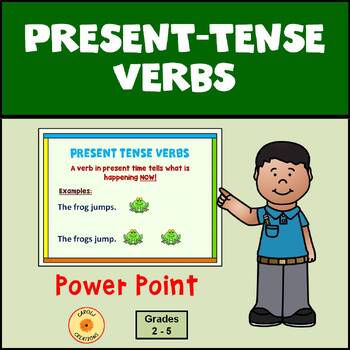 Preview of Present Tense Verbs Subject Verb Agreement PowerPoint