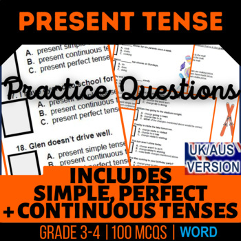 Preview of Present Tense Workbook: Simple, Progressive, Perfect (Word) UK/AUS English