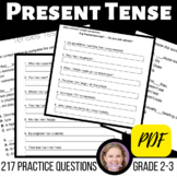 Present Tense Worksheets for Present Progressive and Simpl
