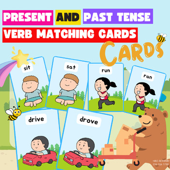 Preview of Present and Past Tense Verb Matching Cards
