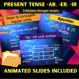 Present tense AR, ER, IR Google Presentation (Editable)