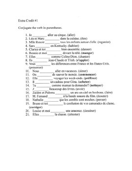 Preview of Present tense verb conjugation - 1 of 19