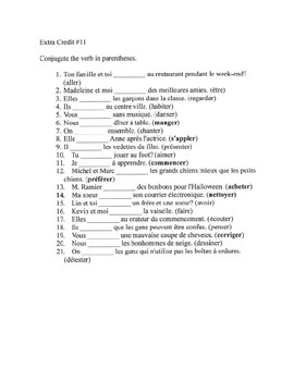 Preview of Present tense verb conjugation - 11 of 19