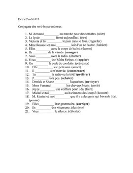 Preview of Present tense verb conjugation - 13 of 19