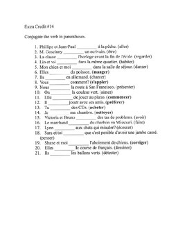 Preview of Present tense verb conjugation - 14 of 19
