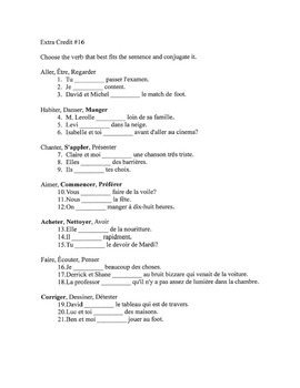 Preview of Present tense verb conjugation - 16 of 19