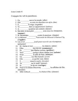 Preview of Present tense verb conjugation - 5 of 19