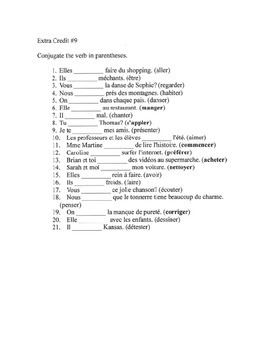 Preview of Present tense verb conjugation 9 of 19