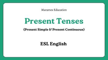 Preview of Present tenses [Present simple and continuous] PPT AND WORKSHEETS