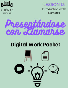 Preview of Presentándose con Llamarse - Packet - Beginners Spanish Lesson 13