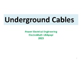 Presentation About Underground Cables For Power Electrical