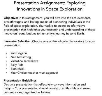 space technology assignment