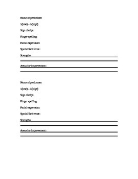 Preview of Presentation Evaluation Forms