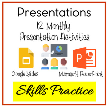 Preview of Presentation Projects Google Slides Microsoft PowerPoint 12 Months Themed