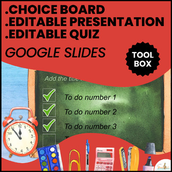 Preview of Presentation, Quiz & Choice Boards Templates in Google Slides | EDITABLE 