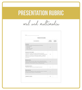 presentation rubric teachers pay teachers