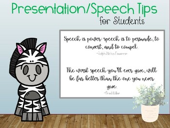 Preview of Presentation and Speech Tips for Students